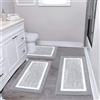 Pauwer Set di tappeti da bagno 3 pezzi tappeti da bagno doccia con contorno a fo