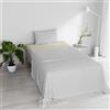 Italian Bed Linen Completo Letto 100% Cotone Natural Color, Singolo, Grigio Chiaro/Panna