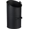 Relaxdays Contenitore Porta Carbone da Camino, Secchio per Pellet Caminetto, Por