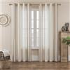 SEEKRIGHT Tende semitrasparenti ricamate in stile bohémien, color panna/beige/tortora, per
