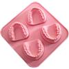 Txuolin Stampo per cubetti di ghiaccio per dentiera, vassoio in silicone rosa, 4
