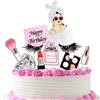 Shamoparty 8Pz Happy Birthday Lady Makeup Girl Cake Decoration Cupcake Toppers Compleanno