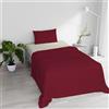 Italian Bed Linen Completo Letto 100% Cotone Natural Color, Singolo, Bordeaux/Panna