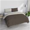 MB HOME ITALY Copripiumino Natural Color, Cotone, Marrone/Panna, Matrimoniale