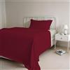 Italian Bed Linen Completo Letto 100% Cotone Natural Color, Una Piazza e Mezza, Bordeaux/Panna
