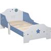HOMCOM Letto Basso per Bambini di +3 Anni con Sponde Blu e Bianco