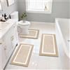 Pauwer Set di tappeti da bagno 3 pezzi tappeti da bagno doccia con contorno a fo