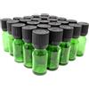 Aromhuset 25 bottiglie di vetro verde da 10 ml con tappo a vite, a prova di perd