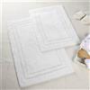 Superior - Set di tappeti per Il Bagno Antiscivolo in Cotone, 2 Pezzi, Bianco