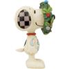 Enesco Jim Shore Peanuts Snoopy in Ghirlanda in miniatura, multicolore