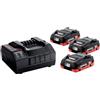 Metabo set base 3 x LiHD 4,0 Ah - 685132000 - Set di batterie per una ricarica efficiente e rapida - Include batterie da 18 V e caricatore