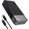 JUOVI Laptop Power Bank 20000mAh 65W USB C In&Out Ricarica Rapida Powerbank