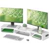 BONTEC Supporto per Doppio Monitor da Tavolo con Supporto per Smartphone, Lunghe