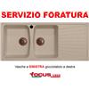 Focus Casa Lavello cucina Borgogna cm 116x50 2 vasche pilette rame Avena Made in Italy