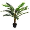 Outsunny Pianta Artificiale Palma Cycas Alta 123cm per Casa ed Esterni con Vaso