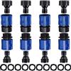 Hotop 16 raccordi rapidi per tubo da giardino da 3/4 di pollice, in plastica, raccordi maschio e femmina, adattatori terminali con 10 guarnizioni in gomma (blu, nero)