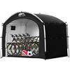 Happy Travel Capanno per tenda da bicicletta, grande, impermeabile, con finestra, per 2/4/6/8 biciclette, capanno portatile di grandi dimensioni per tosaerba, attrezzi da giardino (nero)