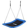 Relaxdays, altalena nido quadrata per bambini e adulti, 150 kg, curva per più bimbi, LxP: 150x80 cm, blu