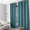 ED ENJOY HOME Enjoy Home, Tenda 140 x 240 cm, per soggiorno moderno e camera da letto, con occhielli, blu anatra, in velluto ciniglia tramato, lavabile in lavatrice, per finestra e vetrata, collezione Lagarta