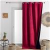 Home Maison QABANE KONFOR - Tenda termica fonica e semi-oscurante, in flanella e poliestere, isolante anti anti rumori e freddi, pronta da applicare con occhielli, 140 x 300 cm, colore: rosso