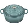 Le Creuset Signature, pirofila rotonda in ghisa smaltata con coperchio, 22 cm, 3,3 litri, Sea Salt