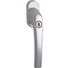 ARON Roto Rotoline - Maniglia per finestra con serratura a cilindro, VK 7 x 35 mm, avvitata a scomparsa, in alluminio anodizzato argento