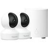 Reolink Kit: 2 Telecamere WiFi Interno E1 Pro 5MP & Home Hub Mini Centro di Sicurezza All-in-One, Rilevamento Persone/Animali/Pianto, Wi-Fi 2.4/5GHz, Archiviazione Locale, Tracciamento Automatico