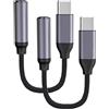 Seliacr Adattatore USB C a Jack 3,5 mm per Cuffie (2 Pezzi), Compatibile con Samsung Gal