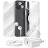 Mayaxess Kit Smart per iPhone 13 Cover, Vetro Protettivo, Caricatori, Auricolari (6