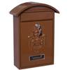 QUALITY CASSETTA POSTALE CON TETTO E CHIAVE A CILINDRO PER ESTERNI MARRONE cm.21x6x3...