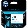 HP 711 CZ134A, Confezione da 3 Cartucce Originali, Compatibili con Stampanti DesignJet T120, T125, T130, T520, T525, T530 e Testina di Stampa DesignJet HP 711, Ciano