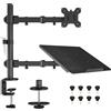BONTEC Supporto Monitor Braccio con Vassoio per Laptop per Schermo LED LCD da 13