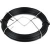 Flandria Filo di ferro plastificato nero, 0,8 mm x 50 m, filo di fissaggio per f