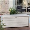 pidema.it Box da giardino in resina bianca Baule porta attrezzi esterno 145x69,7x60,3h cm