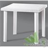 TAVOLO QUADRATO ESTERNO EFFETTO RATTAN 80X80X72 CM BIANCO GIARDINO BALCONE