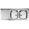 AMBRA WATER Lavello Cucina da Appoggio CM.120 x 50 Vasca Destra Profondità HID