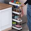 Cucina Carrello Salvaspazio Carrellino Slim Cucina Bagno Ripostiglio 3 Ripiani 4 Ruote