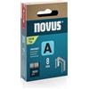 NOVUS TOOLS Morsetti a filo fine 8 mm, 1800 graffette tipo 53/8, scatola scorrev