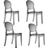 SCAB DESIGN Sedia Modello Igloo Chair Set 4 Pezzi Trasparente FUME' POLICARBONAT