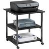 HOMCOM Carrello Porta Stampante a 3 Ripiani con 4 Ruote 50x50x52.5cm Nero