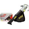 KOMBO ASPIRATORE SOFFIATORE TRITURATORE ELETTRICO PER FOGLIE 3000W SACCO LT.40 KOMBO
