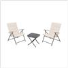 VESTIAMO CASA SET TAVOLO GIARDINO CAMPEGGIO TAVOLO 45x45 2 SEDIE POLTRONE ECRU RICHIUDIBILI