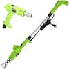 Bakaji Bruciatore Erba Elettrico 2000W Diserbante Termico Per Erbacce Manico Telescopico + Pistola Temperatura Selezionabile 80/600 Gradi con 4 Beccucci Intercambiabili Manutenzione Giardino