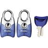 Master Lock 4630EURTAST Set Lucchetti Mini-Fusion, Apertura a Chiave Unica, Rosso/Blu/Viola/Verde, 20 mm, 4 Pezzi
