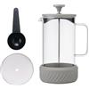 La Cafetière La Cafetiere Zero - Caffettiera da 8 tazze, colore beige/crema, resistente al calore, con manico in vetro e base in silicone rimovibile, facile da pulire, idea regalo per gli amanti del caffè