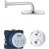 GROHE Grohtherm Set Doccia da Incasso, Miscelatore Termostatico 2 Vie, Soffione Tempesta 210, Manopola Tempesta 100, DreamSpray, Finitura Rotonda, Cromo, 34726000