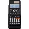 Altaudia Calcolatrice scientifica 417 funzioni, coperchio protettivo, pannello solare, batteria LR44, dimensioni standard, dimensioni 16,5 x 8 x 1,5 cm, schermo LCD 96 x 31 pixel, leggero (nero)