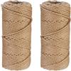 Relaxdays Spago di Iuta 5 mm, 2 Rotoli Juta 50 m ciascuno, Corda Ecosostenibile per Artigianato, Imballaggio, Marrone, 0.5 x 5000 x 0.5 cm