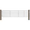 vidaXL Cancello da Giardino in Acciaio 5 Sbarre (150-400)x90cm Argento