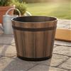Vaso Stile Botte di Legno Grande Capacità Fioriera Effetto Legno Resistente
